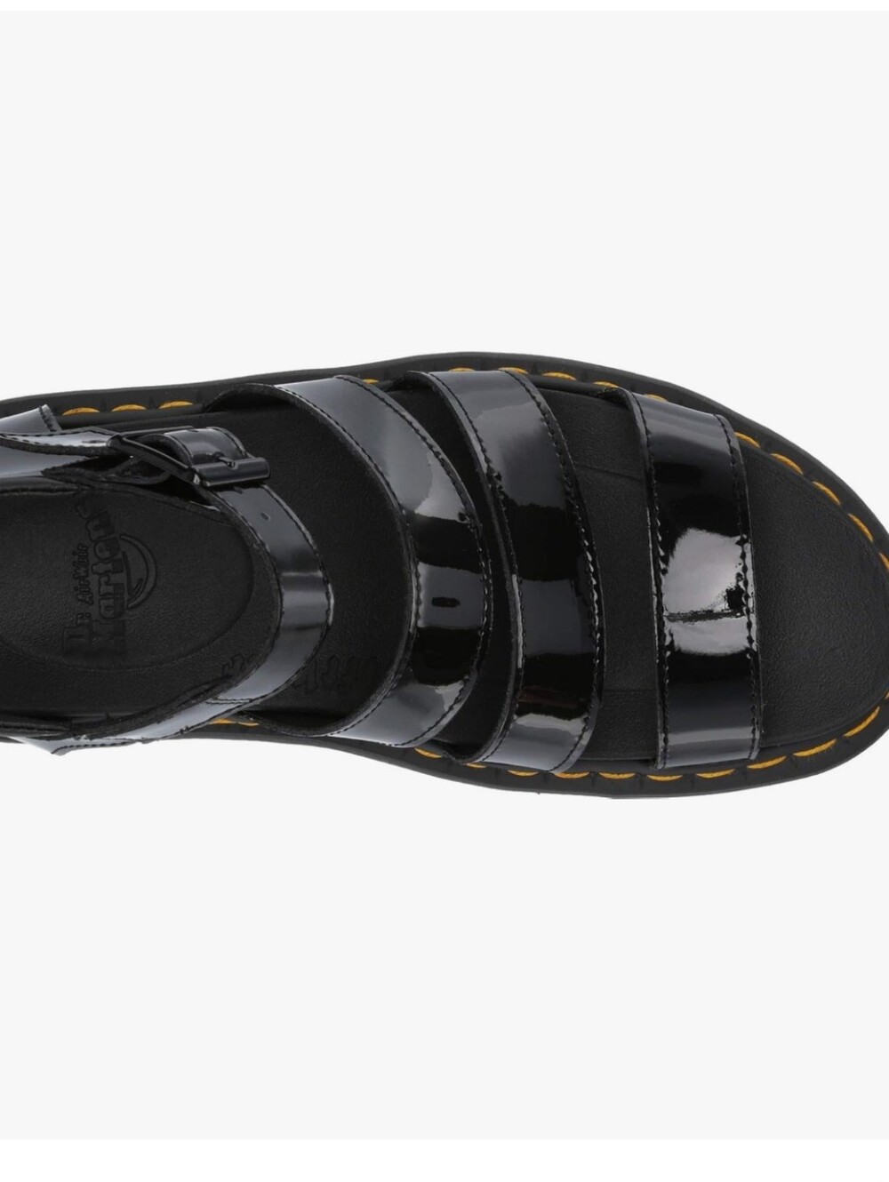 Dr. Martens Black Patent Leather Platform Sandals